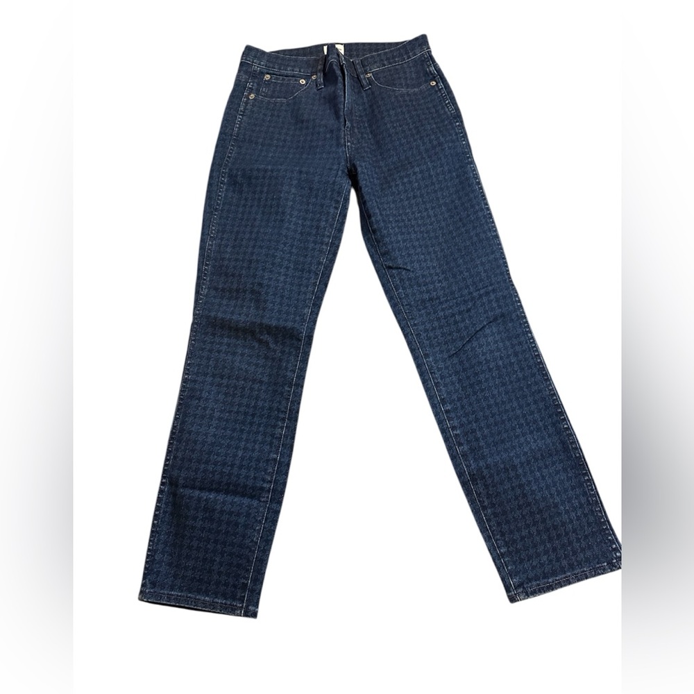 J Crew Vintage Straight Houndstooth Denim Jeans
Size 27